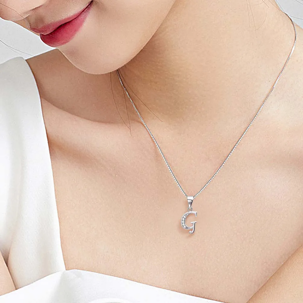 Tokyo Mart Letter G Initial Necklaces Pendant Women Men Name Jewelry Gift 925 Silver