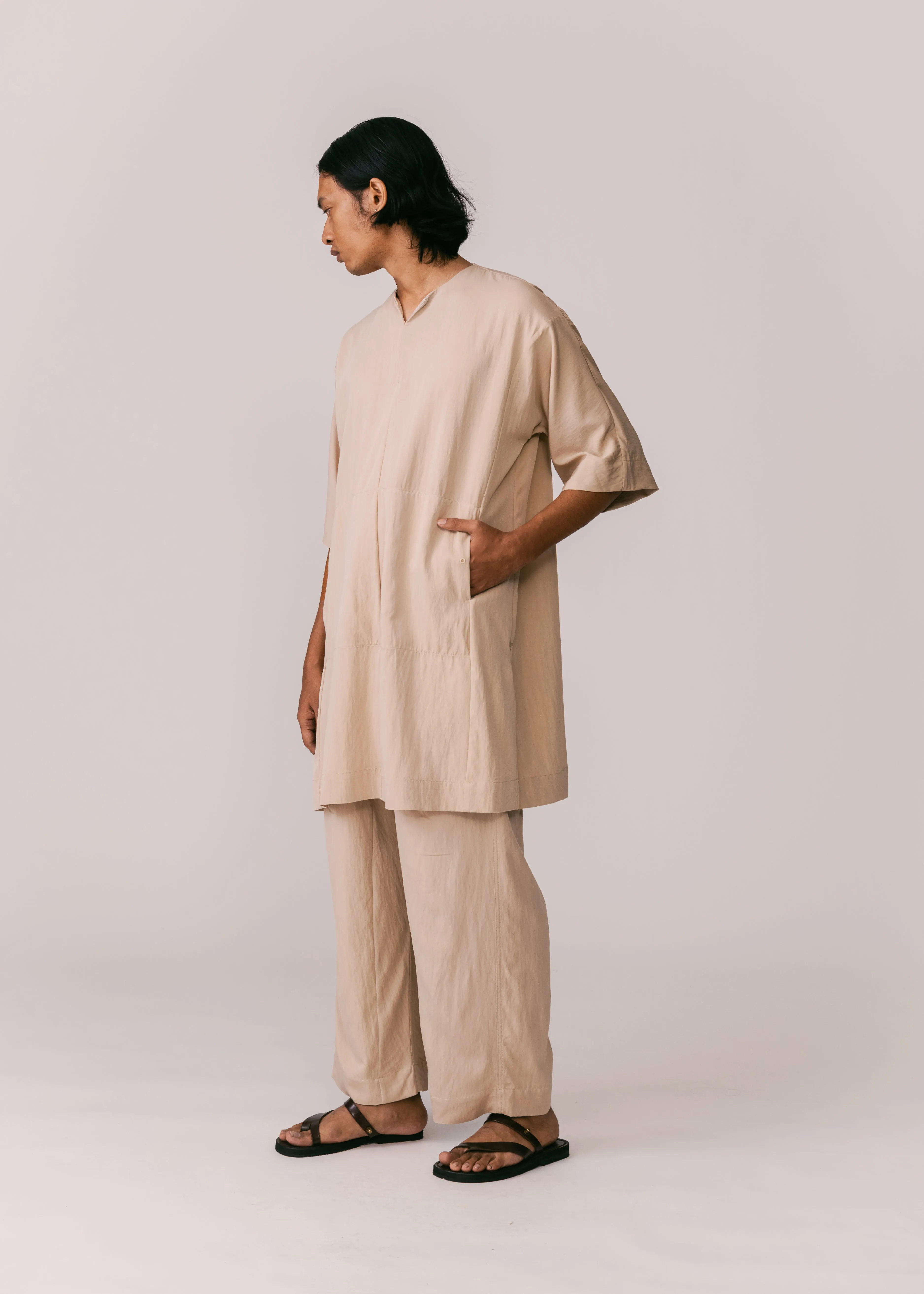 Unisex: Tahan Panelled Pants (Beige)