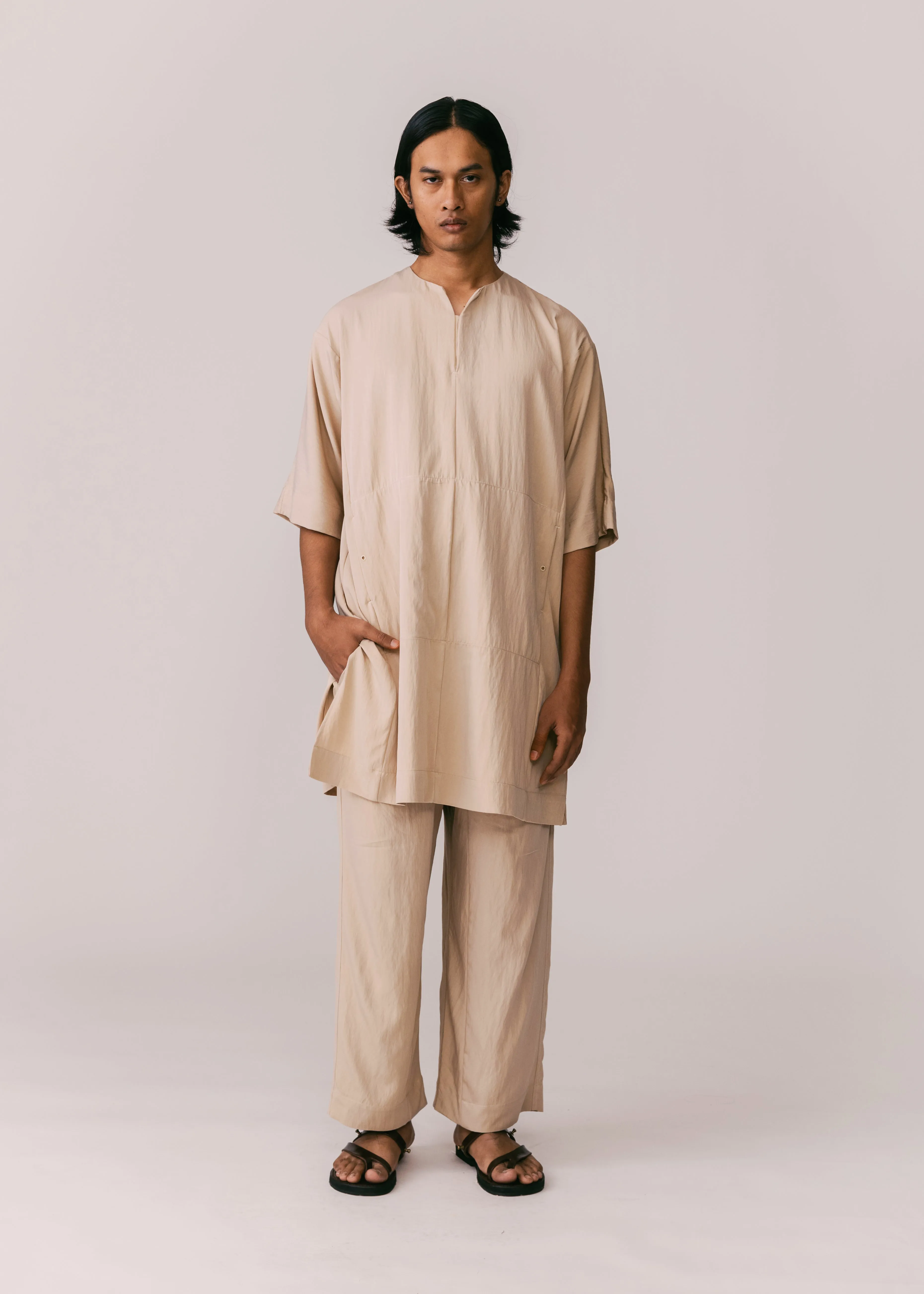 Unisex: Tahan Panelled Pants (Beige)