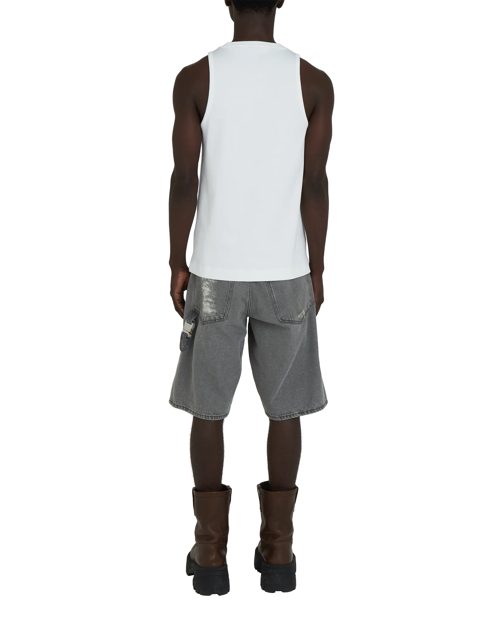 WHITE SQUARE NECK TANK TOP