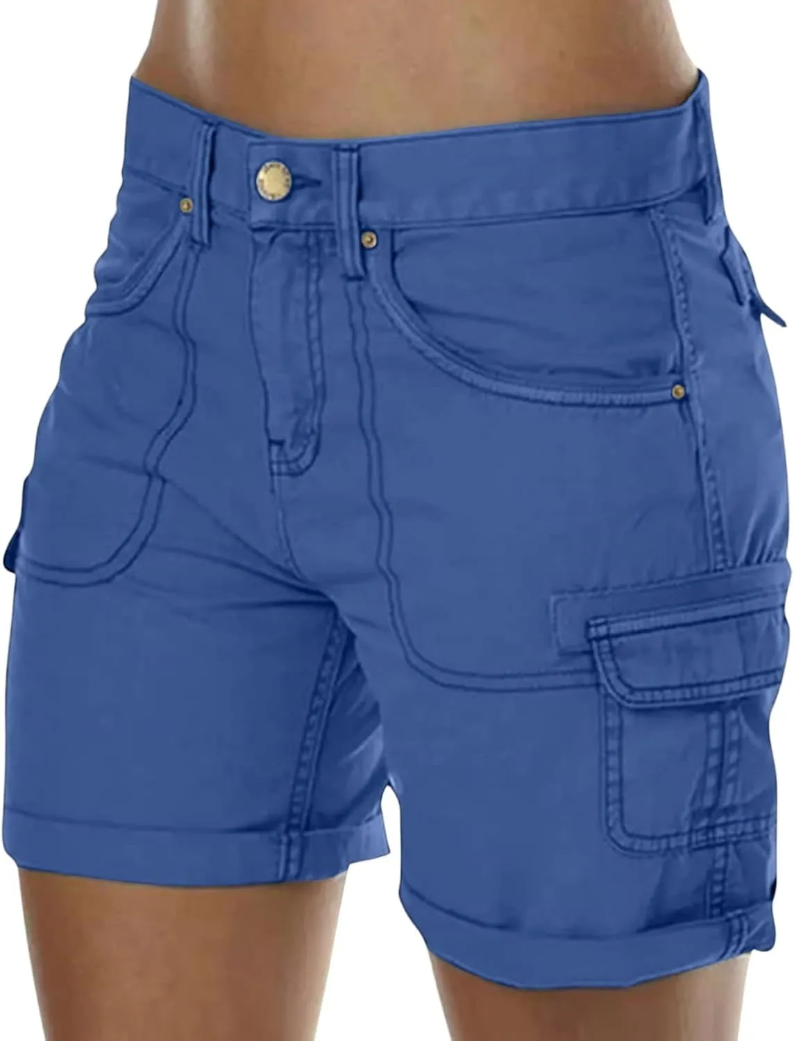 Women's Cargo Bermuda Shorts 2025 Summer High Waisted Casual Trendy Hiking Shorts Pull On Beach Outdoor Pants