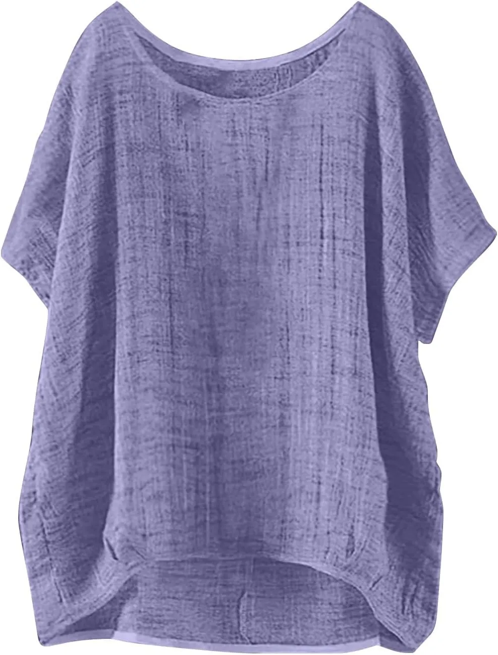 Womens Cotton Linen Crewneck Short Sleeve Tshirts Loose Summer Boho Beach Tunic Tops 2025 Casual Solid Cute Blouses