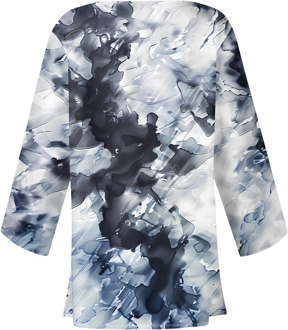 Women's Floral Print 3/4 Sleeve Kimono Cardigan Oversized Loose Fit Cover Up Casual Blouse Tops Boho Light Jacket