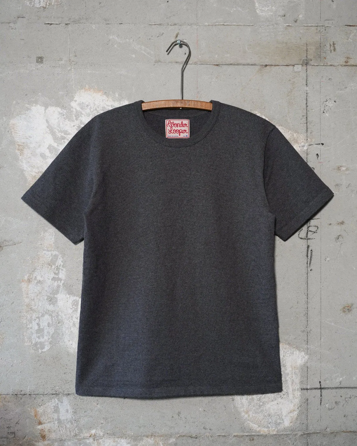 Wonder Looper 409gsm Double Heavyweight T Shirt - Charcoal