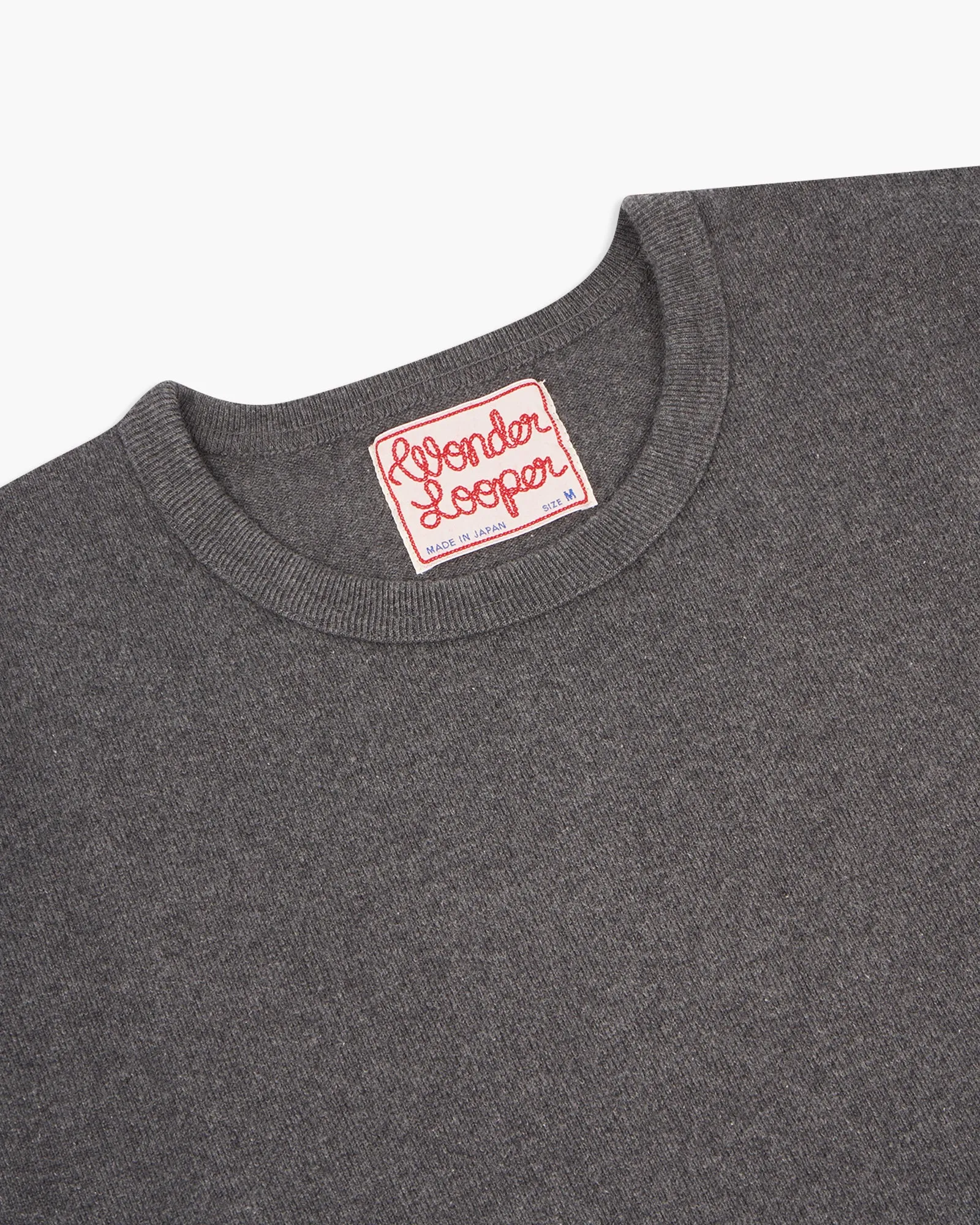 Wonder Looper 409gsm Double Heavyweight T Shirt - Charcoal