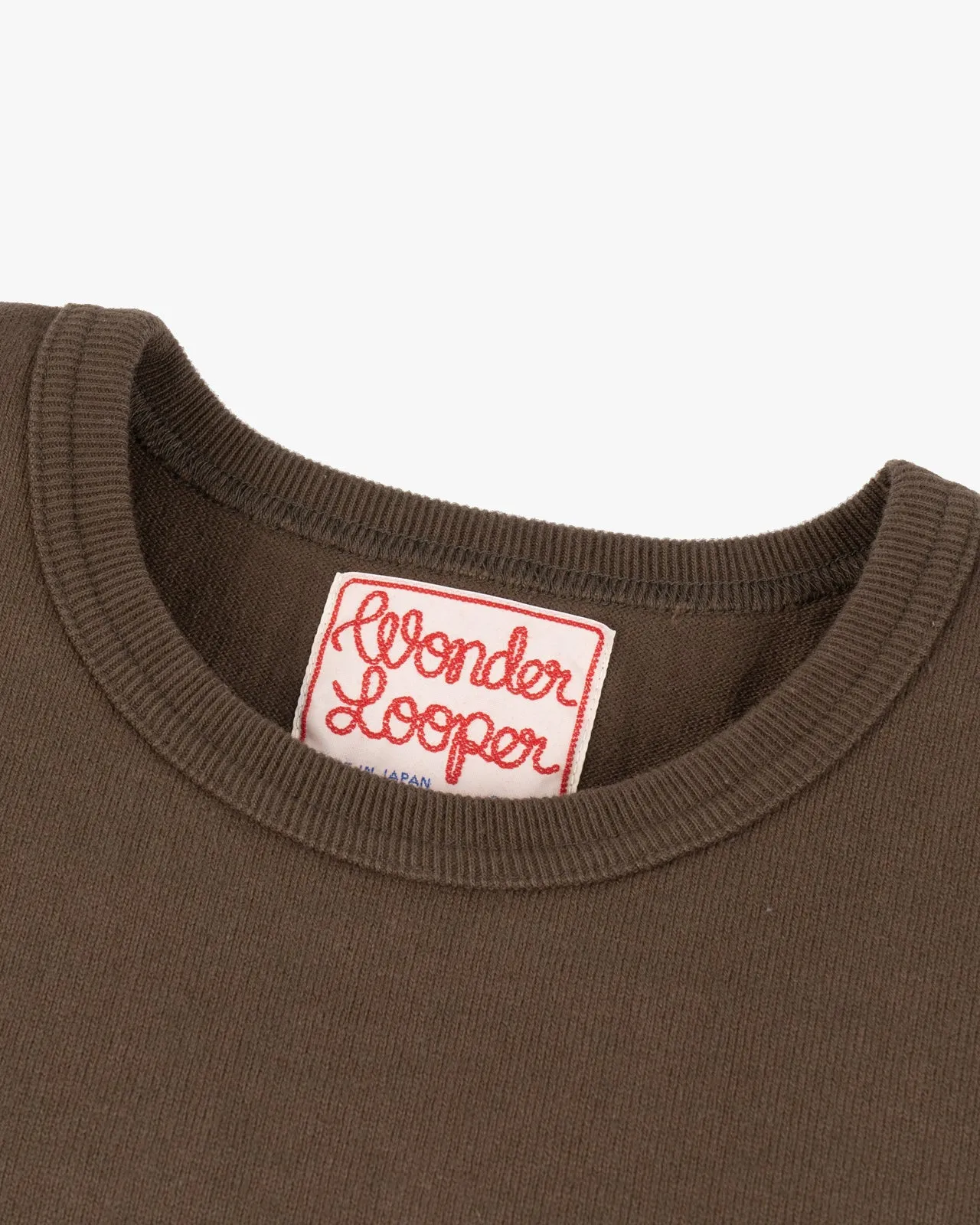 Wonder Looper 409gsm Double Heavyweight T Shirt - Khaki Green