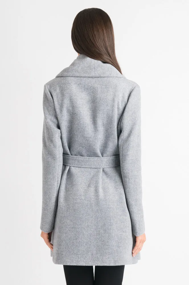 Wrap Coat - Grey Marle